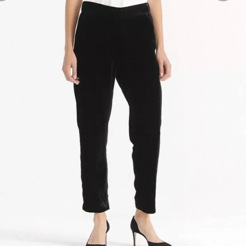 J. Crew Black Velvet Easy Pull On Trouser Size 00